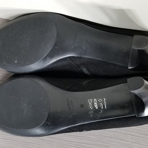 Aquatalia 'Dina' Weatherproof Suede Ankle Boot, Black, Womens Size 11 - Picture 9 of 10